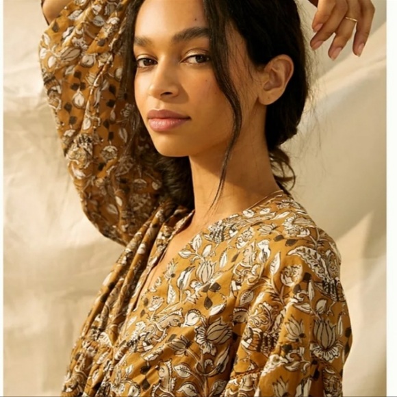 Anthropologie Dress Let Me Be Jemma Tan Size 8 Boho - Picture 15 of 16